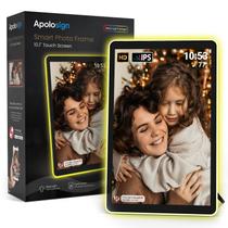 Porta-Retratos Digital ApoloSign Neon Light - Tela HD de 10,1 Polegadas