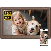 Porta-retratos digital BIGASUO 15,6" WiFi 64 GB com tela sensível ao toque Porta-retratos digital BIGASUO 15,6" WiFi 64 GB com tela sensível ao toque