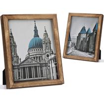 Porta-retratos Emfogo 8x10, pacote de 2 molduras rústicas com vidro