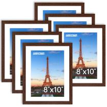 Porta-retratos FIXSMITH 8x10 Brown Wood-grain, pacote com 6 unidades com acrílico Porta-retratos FIXSMITH 8x10 Brown Wood-grain, pacote com 6 unidades com acrílico
