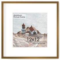 Porta-retratos FLYJOE em alumínio 12x12 com tapete 8x8 com vidro temperado Porta-retratos FLYJOE em alumínio 12x12 com tapete 8x8 com vidro temperado