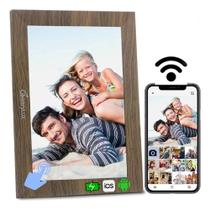Porta Retratos Fotos Digital Wifi 10,1 Polegadas Sd Cyl-p1 Madeira-Claro