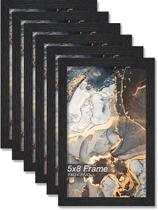 Porta-retratos Fxojyvo Engineered Wood 5x8 preto, conjunto de 6 Porta-retratos Fxojyvo Engineered Wood 5x8 preto, conjunto de 6