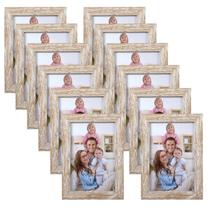 Porta-retratos Giftgarden Distressed Beige White 4x6, conjunto de 12 Porta-retratos Giftgarden Distressed Beige White 4x6, conjunto de 12