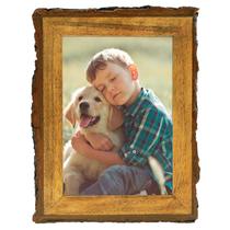 Porta-retratos Golden State Art Rustic Brown Wood 5x7