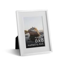 Porta-retratos HAUS AND HUES 6x8 com vidro real e alumínio branco
