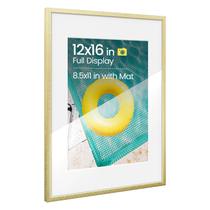 Porta-retratos Heimlove 12x16 Metal Alumínio Dourado