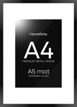 Porta-retratos Homeforia A4 Black Metal com vidro e tapete