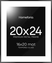 Porta-retratos Homeforia Black Metal 20x24 cm com tapete 16x20 cm