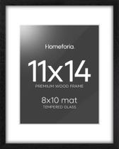Porta-retratos Homeforia Black Wood 11x14 com tapete 8x10 e vidro