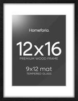 Porta-retratos Homeforia Black Wood 12x16 com tapete 9x12 Photo