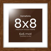 Porta-retratos Homeforia Brown Dark Oak 20x20cm com tapete 15x15cm