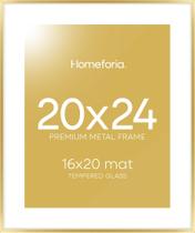 Porta-retratos Homeforia Gold Metal 20x24 cm com tapete 16x20 cm