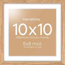 Porta-retratos Homeforia Wood Natural Oak 10x10 com tapete 8x8