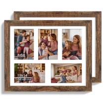 Porta-retratos Hongkee Rustic Brown Wood 11x14, conjunto de 2
