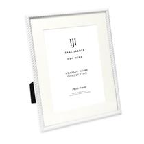 Porta-retratos Isaac Jacobs White Metal Rope Border 7x9