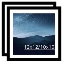 Porta-retratos JCJMY 12x12 preto com tapete 10x10 para 30x30cm