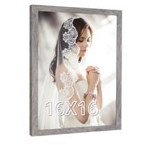 Porta-retratos JDZIVTOP 16 x 16 polegadas, cinza envelhecido, rústico