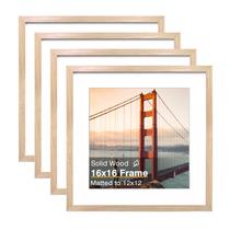 Porta-retratos KINLINK 16x16 de madeira natural para 12x12 com tapete