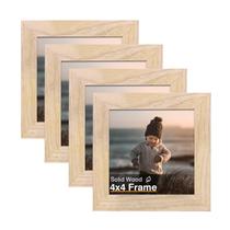 Porta-retratos KINLINK 4x4, tela de parede/mesa em madeira natural