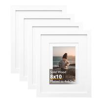 Porta-retratos KINLINK de madeira branca 8x10 com acrílico acrílico
