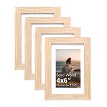 Porta-retratos KINLINK de madeira natural 4x6 com acrílico acrílico