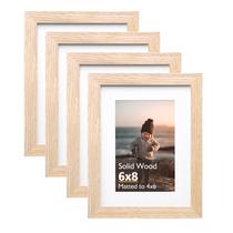 Porta-retratos KINLINK Natural Wood 6x8 para 4x6 com acrílico