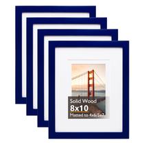 Porta-retratos KINLINK Navy Wood 20x25cm com acrílico 4x6/5x7 ou 20x25cm Conjunto de 4