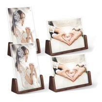Porta-retratos Komimaci, 5x7 polegadas, madeira rústica maciça, pacote com 4 Porta-retratos Komimaci, 5x7 polegadas, madeira rústica maciça, pacote com 4