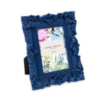 Porta-retratos Laura Ashley 2x3 em resina ornamentada azul marinho Porta-retratos Laura Ashley 2x3 em resina ornamentada azul marinho