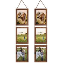 Porta-retratos Lavezee Collage Triple 5x7 Walnut Brown x6