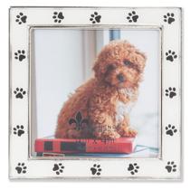 Porta-retratos Lawrence Frames 4x4 em metal prateado e esmalte branco Porta-retratos Lawrence Frames 4x4 em metal prateado e esmalte branco