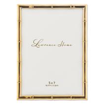 Porta-retratos Lawrence Frames em metal dourado 5x7cm com bambu Porta-retratos Lawrence Frames em metal dourado 5x7cm com bambu