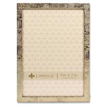 Porta-retratos Lawrence Frames, metal dourado, linho, padrão 5x7