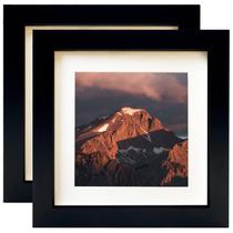 Porta-retratos LEKAIYA 7x7 preto, conjunto de 2 de madeira maciça Porta-retratos LEKAIYA 7x7 preto, conjunto de 2 de madeira maciça