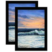 Porta-retratos LUCKYLIFE 22x28cm em MDF preto, pacote com 2
