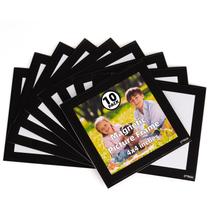 Porta-retratos magnético 4x4 (pacote com 10) com borda preta