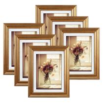 Porta-retratos MEBRUDY 5x7 (dourado, pacote com 6) para parede ou mesa Porta-retratos MEBRUDY 5x7 (dourado, pacote com 6) para parede ou mesa