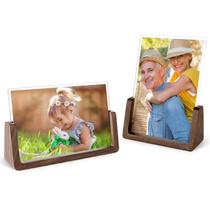 Porta-retratos Mixoo Rustic Wooden Walnut 5x7 polegadas, pacote com 2