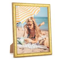 Porta-retratos MOUDAMION Wood 25x33cm dourado com acrílico Porta-retratos MOUDAMION Wood 25x33cm dourado com acrílico