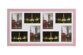 Porta Retratos Painel Multifotos Pop 8 Fotos 10X15 Rosa Bebê