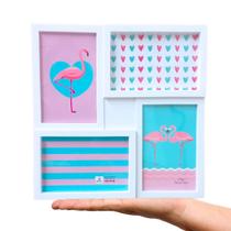 Porta Retratos para 4 Fotos com suporte Quadro para Foto 10x15cm