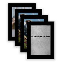 Porta-Retratos Para Fotos 45X34Cm - Com Vidro Moldura Preta