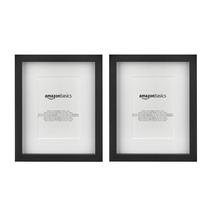 Porta-retratos para fotos Amazon Basics retangular, pacote com 2 unidades, preto