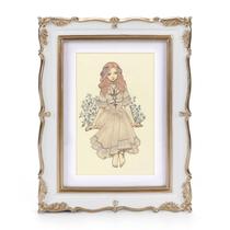 Porta-retratos PHAREGE Vintage 13x18cm em ouro branco com tapete Porta-retratos PHAREGE Vintage 13x18cm em ouro branco com tapete