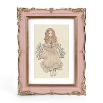 Porta-retratos PHAREGE Vintage 13x18cm em ouro rosa com tapete 10x15cm Porta-retratos PHAREGE Vintage 13x18cm em ouro rosa com tapete 10x15cm