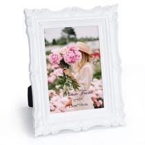 Porta-retratos PHAREGE White Vintage 19,6 x 24,5 cm para fotos 5x7 Porta-retratos PHAREGE White Vintage 19,6 x 24,5 cm para fotos 5x7