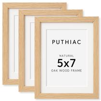 Porta-retratos Puthiac Oak Wood 5x7 para fotos de arte de parede (pacote com 3)
