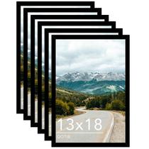 Porta-retratos QOTIB 13x18cm de madeira preta para parede, pacote com 6