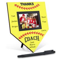 Porta-retratos RattanView Softball Coach, presente com 4x6 assinável